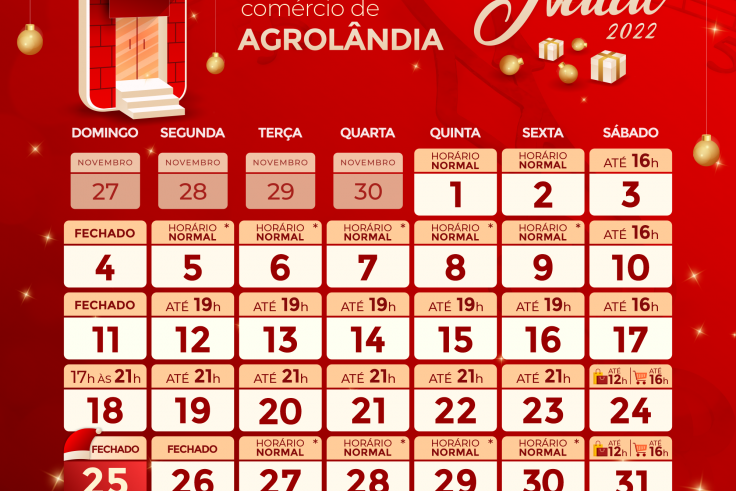 Horário de Natal - Agrolândia- SC 2022